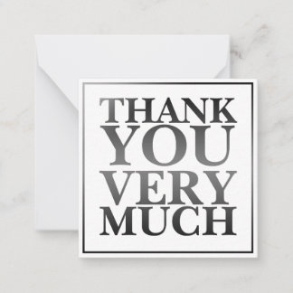 Modern Classic Elegant Black Printed Thank You Note Card