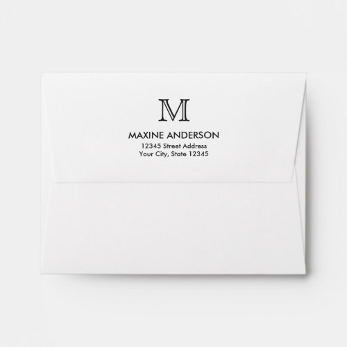 Modern Classic Elegant Custom Monogram Initial Envelope