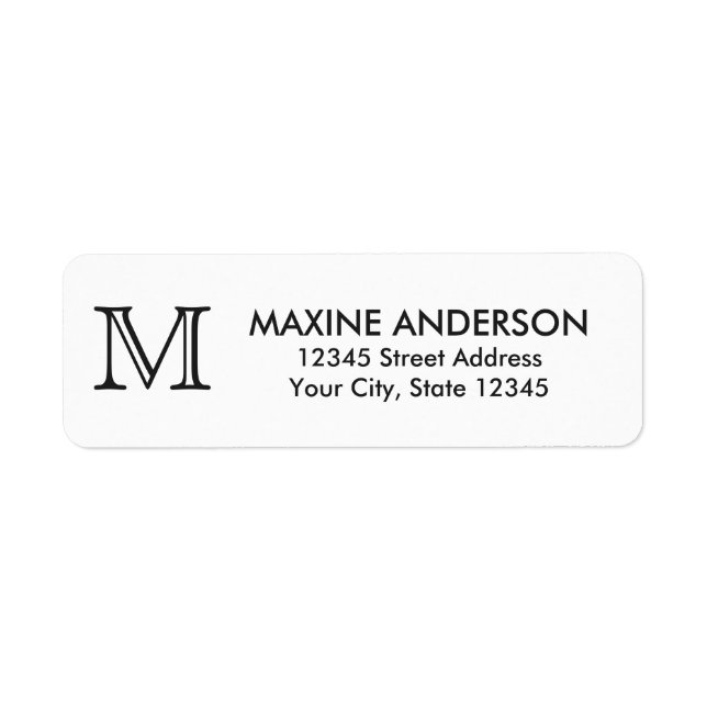 Modern Classic Elegant Custom Monogram Initial Label (Front)