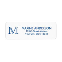 Modern Classic Elegant Navy Blue Monogram Initial