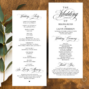 Modern Classic Elegant Wedding Ceremony Program