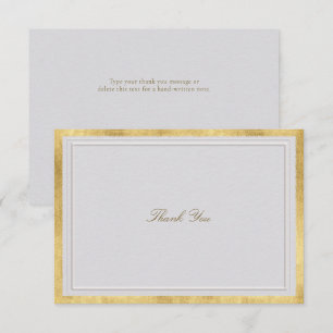 Modern Classic Elevated Gold Ivory Formal Wedding Thank You Card
