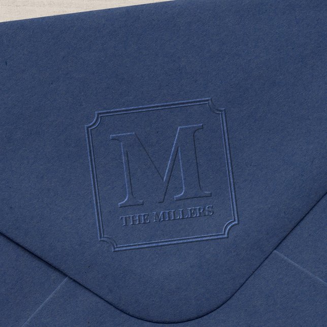 Modern Classic Family Name Monogram Embosser (Creator Uploaded)