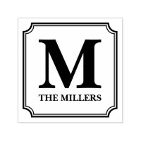 Modern Classic Family Name Monogram Self-inking Stamp