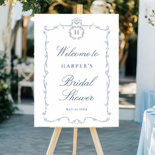 Modern Classic French Frame Wedding Dusty Blue Foam Board