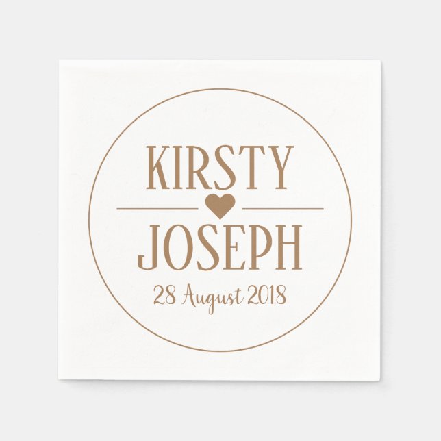 Modern Classic Gold Wedding Napkins (Front)