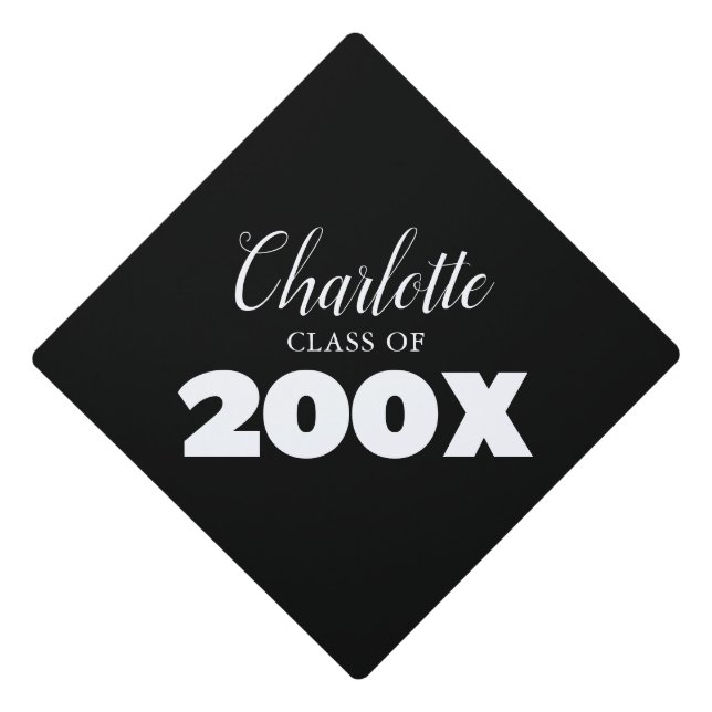 Modern Classic  Graduation Cap Topper (Front)