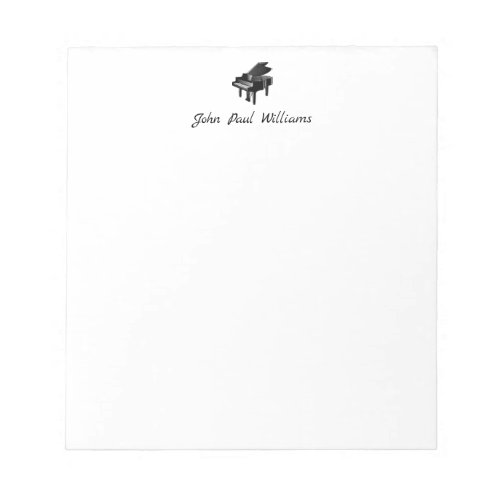 Modern Classic Grand Piano Music Calligraphy Name Notepad