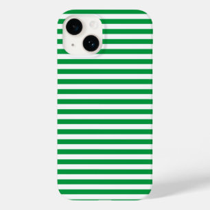 Modern Classic Green and White Striped  Case-Mate iPhone 14 Case