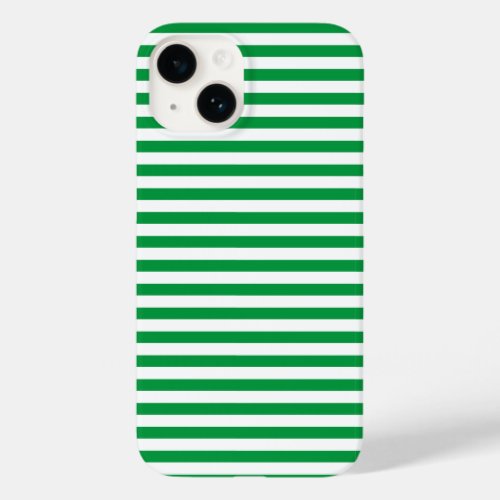 Modern Classic Green and White Striped  Case_Mate iPhone 14 Case