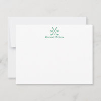 Modern Classic Green Crossed Clubs Golf Monogram