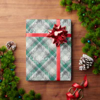 Classic navy holiday plaid and stars Christmas Wrapping Paper Sheets, Zazzle