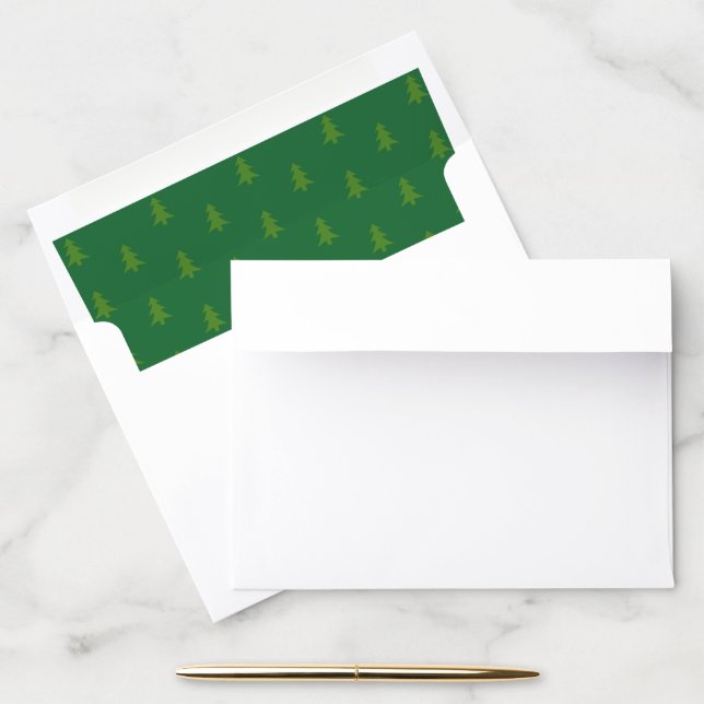 Modern Classic Green Trees Envelope Liner (Desk)