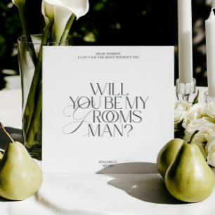 Modern Classic Groomsman Proposal Card