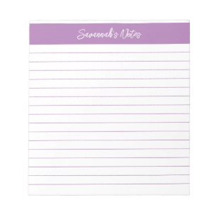 Modern Classic Lavender Script Personalized Notepad