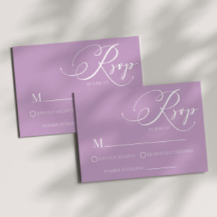 Modern Classic Lilac Lavender Wedding RSVP Card