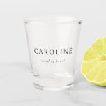 Modern Classic Maid Of Honor Shot Glass<br><div class="desc">This maid of honor custom name shot glass is modern minimalist. simple and classic. It's perfect for bridesmaid and maid of honor gifts.</div>