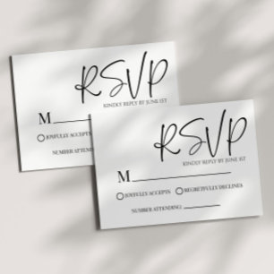 Modern Classic Minimal Simple Wedding RSVP Card