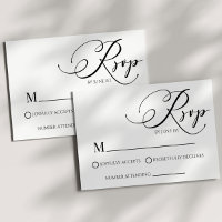 Modern Classic Minimal Simple Wedding RSVP Card