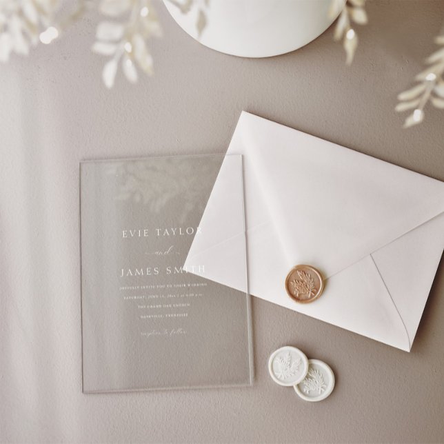 Modern Classic Minimal Wedding Acrylic Invitations (Creator Uploaded)