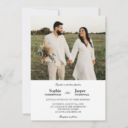 Modern Classic Minimalist Photo Wedding Invitation
