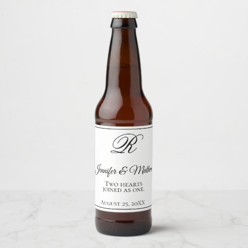 Modern Classic Minimalist Typography Beer Bottle Label