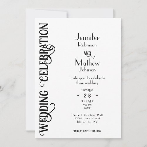 Modern Classic Minimalist Typography Invitation