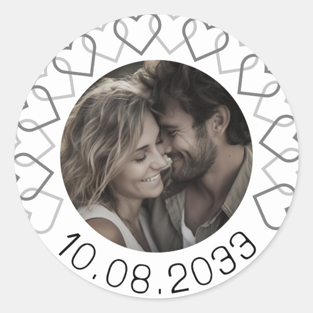 Modern Classic Minimalist Typography Round Sticker (Front)