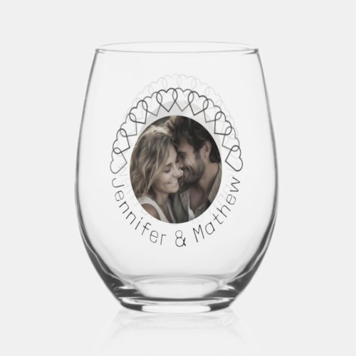 Modern Classic Minimalist Typography Stemless Wine Glass