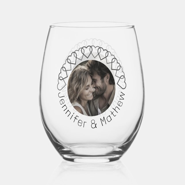 Modern Classic Minimalist Typography Stemless Wine Glass (Front)