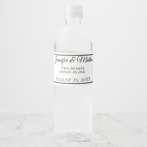 Modern Classic Minimalist Typography Water Bottle Label