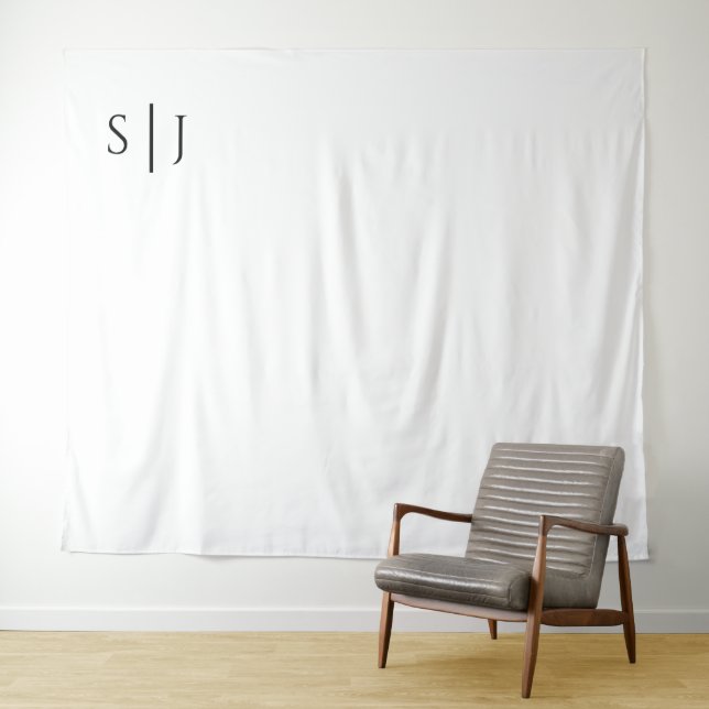 Modern Classic Monogram Wedding Photo Backdrop (In Situ (Horizontal))
