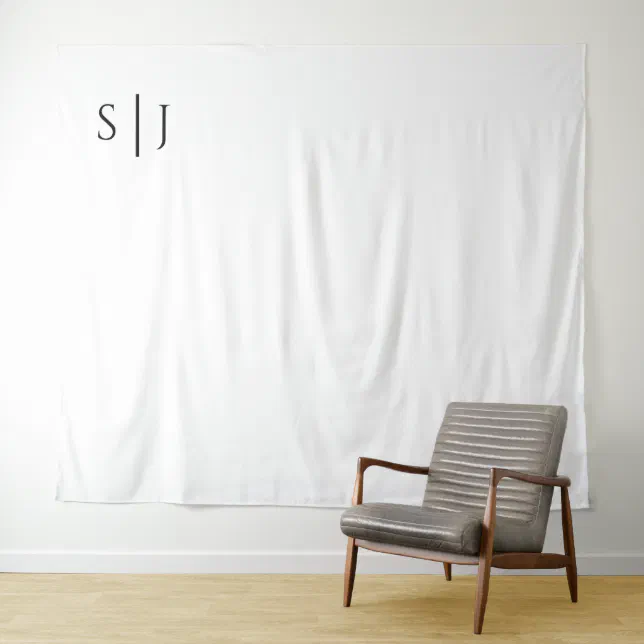 Modern Classic Monogram Wedding Photo Backdrop | Zazzle