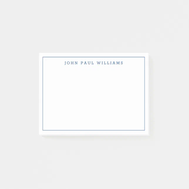 Modern Classic Navy Blue Formal Thin Border Line Post-it Notes | Zazzle