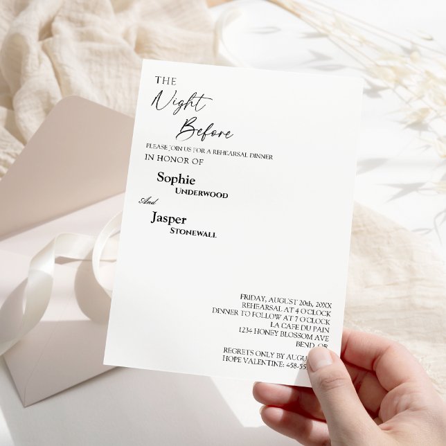 Modern Classic Night Before Rehearsal Dinner Invitation (Creator Uploaded)
