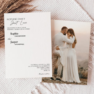 Modern Classic Nothing Fancy Photo Wedding Invitation