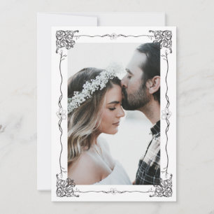 Modern classic one photo line ornament frame save the date