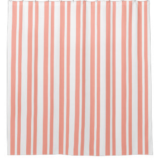 Modern-Classic-Peach-Stripe's-Designer-Bath-Decor Shower Curtain