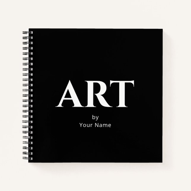 Modern Classic Personalized Sketchbook Your Name Notebook (Front)