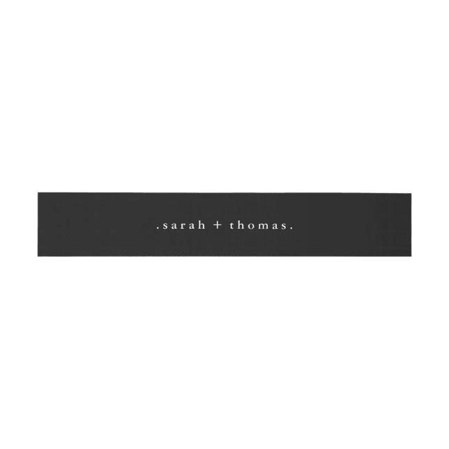 Modern Classic Personalized Wedding Invitation Belly Band (Flat)