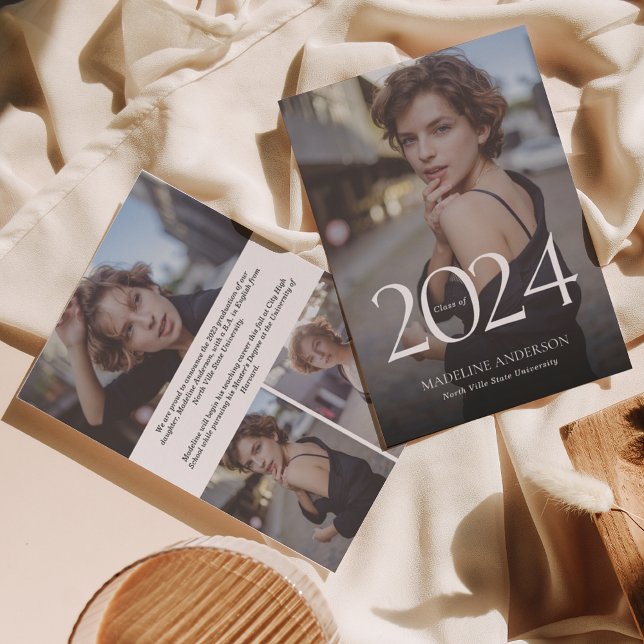 Modern Classic Photo Collage Graduation Announcement (Creator Uploaded)