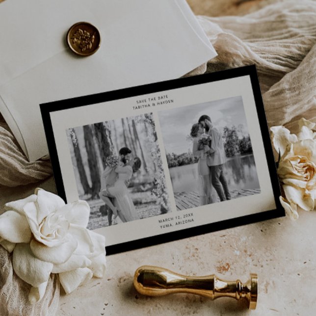 Modern Classic Photo Frame Save The Date Card (Creator Uploaded)