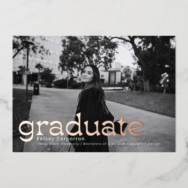 Modern Classic Photo Graduation Announcement