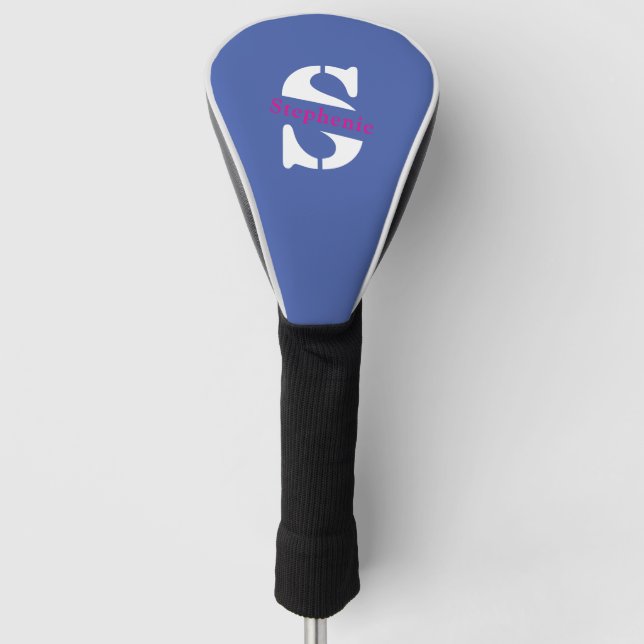 Modern Classic Professional Monogram and Name Golf Head Cover (Front)