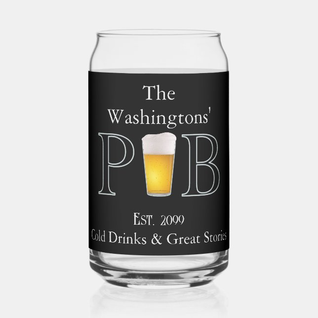 Modern Classic Pub Drinking Glasses Beer Can (Front)