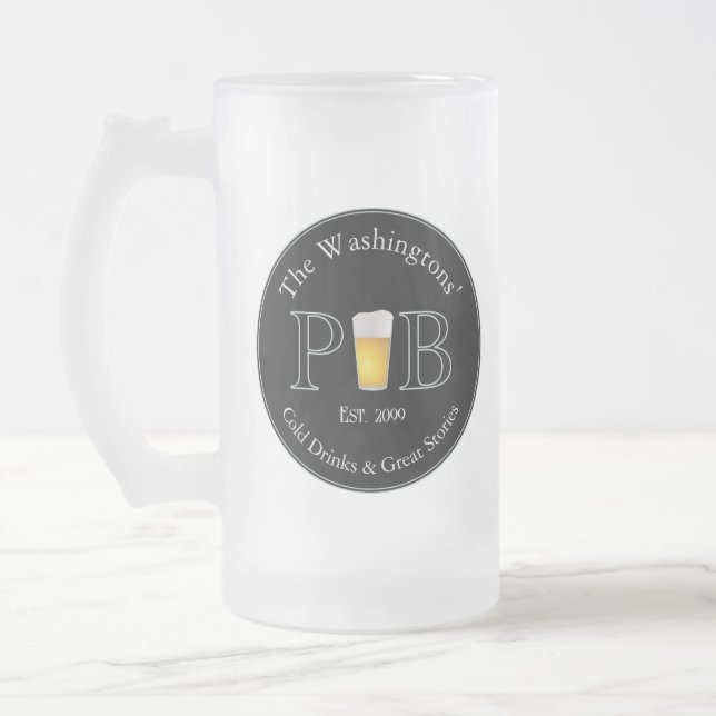 Modern Classic Pub Drinking Glasses Frosted Glass Beer Mug (Left)