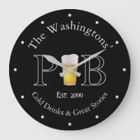 Modern Classic Pub Lg. Wall Clock