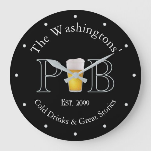 Modern Classic Pub Lg Wall Clock