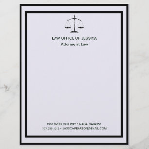 Modern Classic Scales Of Justice Law Letterhead