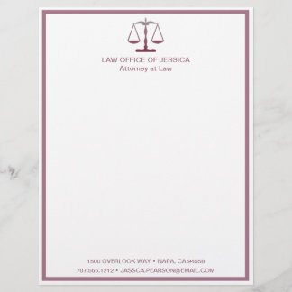 Modern Classic Scales Of Justice Law Letterhead